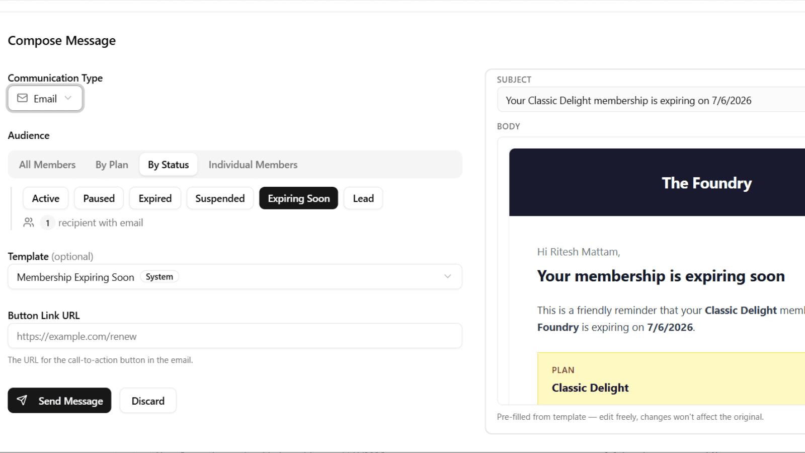 Email compose with audience targeting